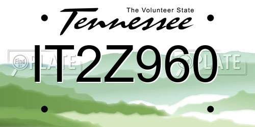 IT2Z960 Tennessee License Plate