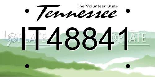 IT48841 Tennessee License Plate