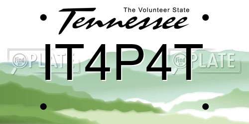 IT4P4T Tennessee License Plate