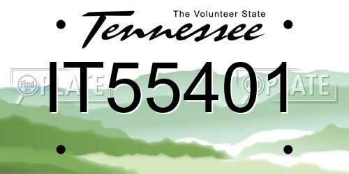 IT55401 Tennessee License Plate