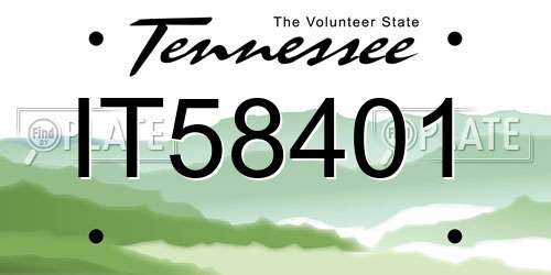 IT58401 Tennessee License Plate