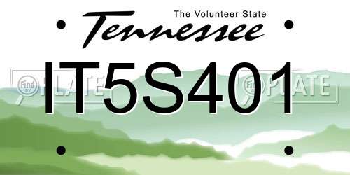 IT5S401 Tennessee License Plate