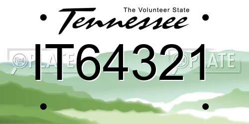 IT64321 Tennessee License Plate