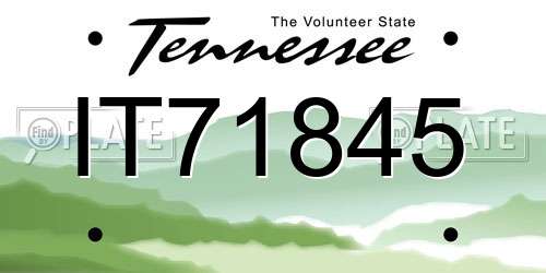 IT71845 Tennessee License Plate