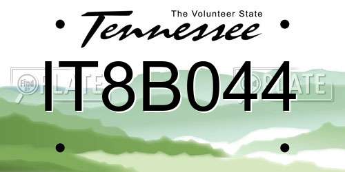 IT8B044 Tennessee License Plate