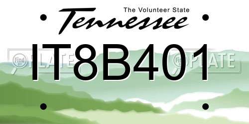 IT8B401 Tennessee License Plate
