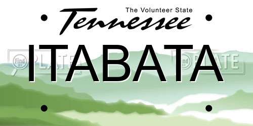 ITABATA Tennessee License Plate