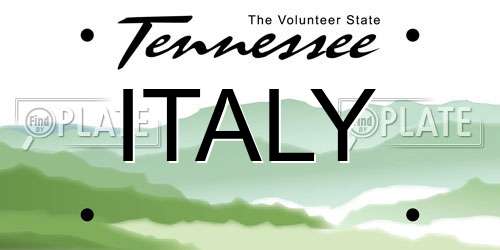 ITALY Tennessee License Plate