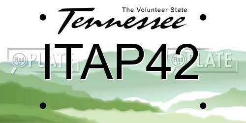 ITAP42 Tennessee License Plate