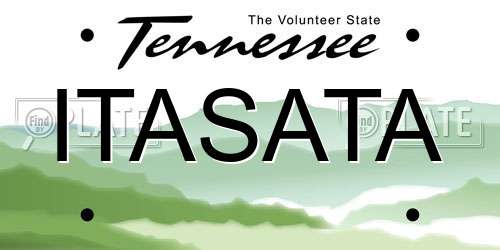 ITASATA Tennessee License Plate