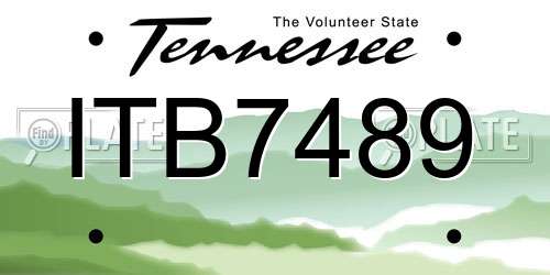 ITB7489 Tennessee License Plate