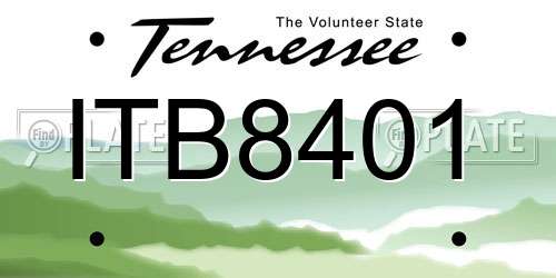 ITB8401 Tennessee License Plate