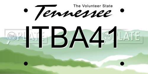 ITBA41 Tennessee License Plate
