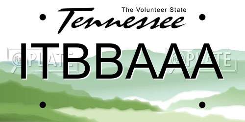 ITBBAAA Tennessee License Plate