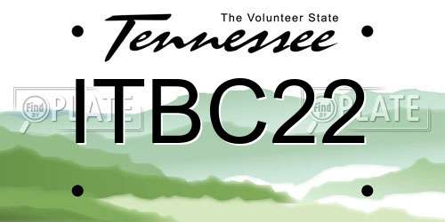 ITBC22 Tennessee License Plate