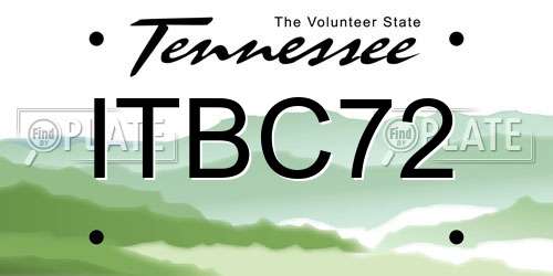 ITBC72 Tennessee License Plate
