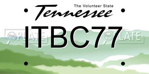 ITBC77 Tennessee License Plate