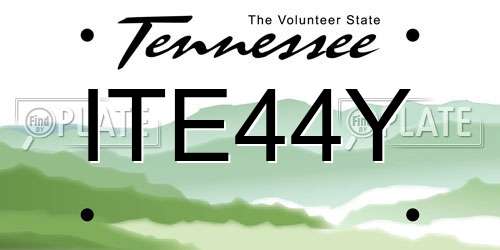 ITE44Y Tennessee License Plate