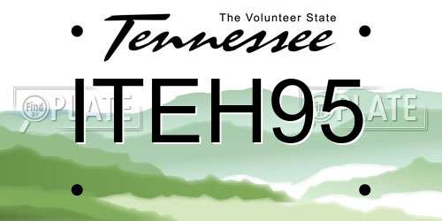 ITEH95 Tennessee License Plate