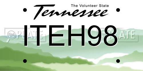 ITEH98 Tennessee License Plate