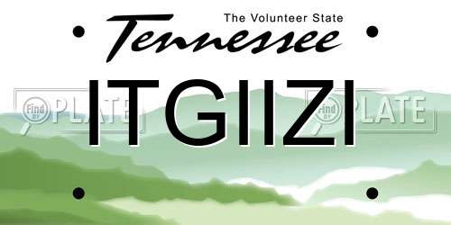 ITGIIZI Tennessee License Plate
