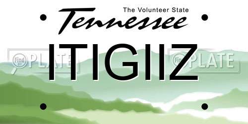 ITIGIIZ Tennessee License Plate