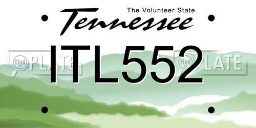 ITL552 Tennessee License Plate