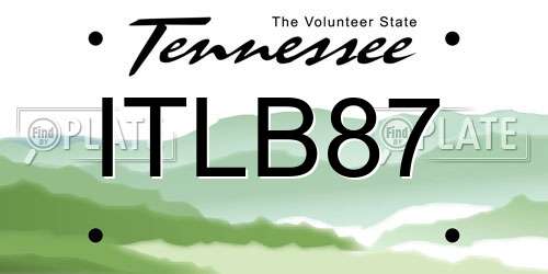 ITLB87 Tennessee License Plate