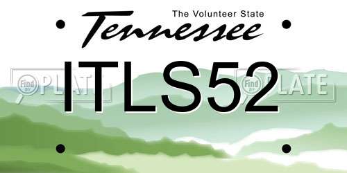 ITLS52 Tennessee License Plate