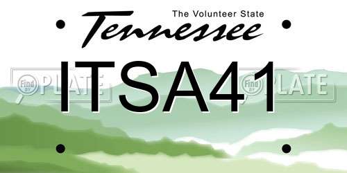 ITSA41 Tennessee License Plate