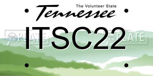 ITSC22 Tennessee License Plate