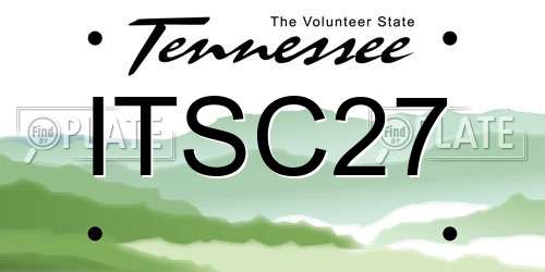 ITSC27 Tennessee License Plate