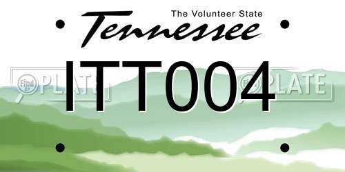 ITT004 Tennessee License Plate