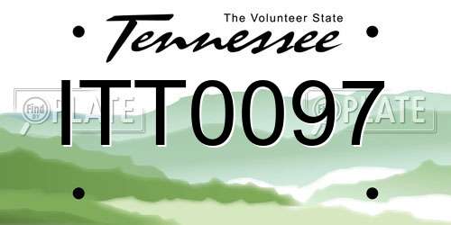 ITT0097 Tennessee License Plate