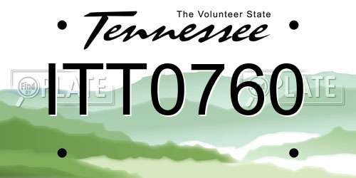 ITT0760 Tennessee License Plate