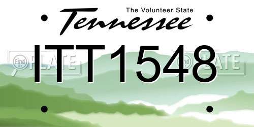 ITT1548 Tennessee License Plate