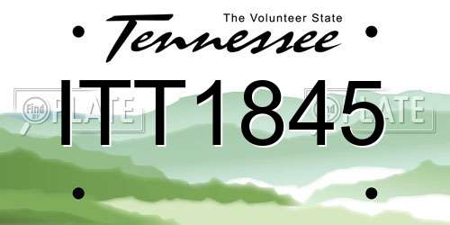 ITT1845 Tennessee License Plate