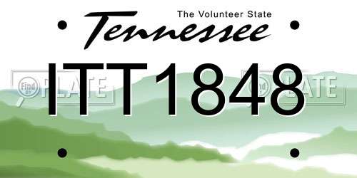 ITT1848 Tennessee License Plate