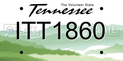 ITT1860 Tennessee License Plate