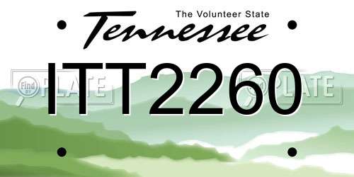 ITT2260 Tennessee License Plate