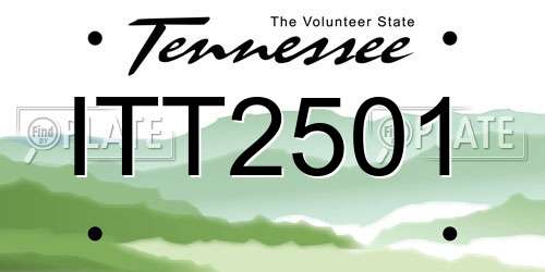 ITT2501 Tennessee License Plate