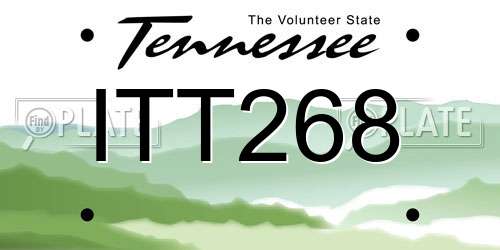 ITT268 Tennessee License Plate