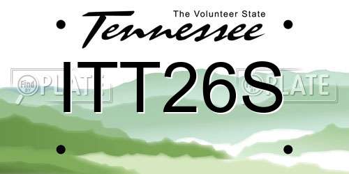 ITT26S Tennessee License Plate