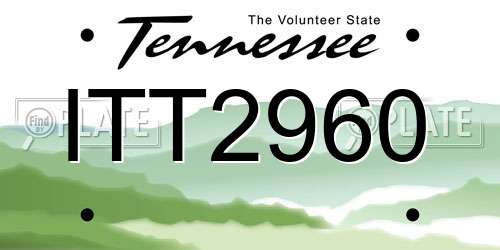 ITT2960 Tennessee License Plate