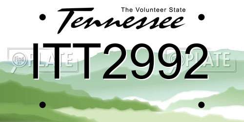 ITT2992 Tennessee License Plate