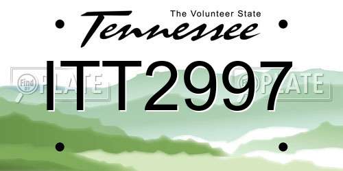 ITT2997 Tennessee License Plate