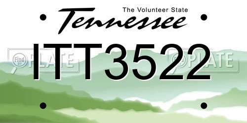 ITT3522 Tennessee License Plate