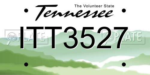 ITT3527 Tennessee License Plate