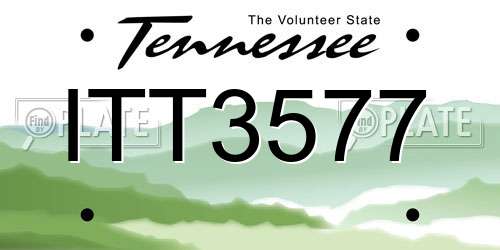 ITT3577 Tennessee License Plate