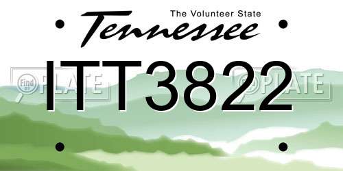 ITT3822 Tennessee License Plate
